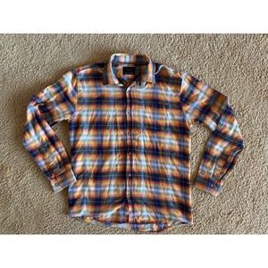 Nomad Plaid Flannel Button Up Womens L Cozy Workwear Grunge Cabin Core